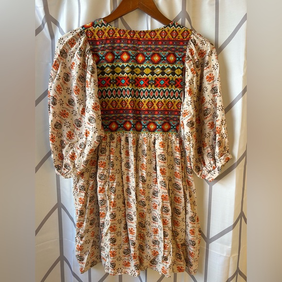 Umgee Cream and Multicolor Embroidered Mini Dress - Picture 2 of 6